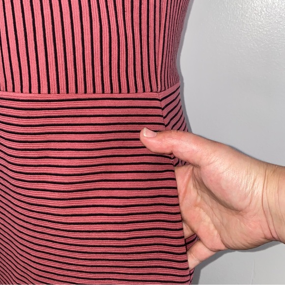 LOFT stripe sleeveless mini dress size 2 pink/black - Picture 9 of 13